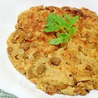 納豆キムチの玉子焼き